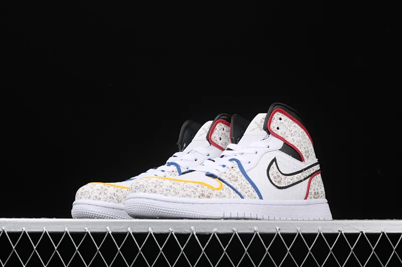 All categories Air Jordan Jordan series basketball shoes Air Jordan 1 Mid The Shoe Surgeon x Air Jordan 1 "Day of the Dead" AJ1 Joe 1 Day of the Dead retro high-top versatile cultural basketball shoes BQ6827-100